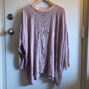 Johnny Was Pink Velvet Long Sleeve Shirt